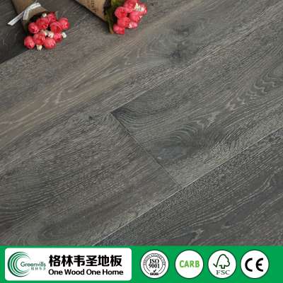 European oak engineered wood flooring grey color big plank